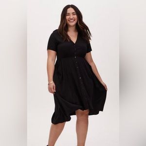MIDI CHALLIS SHIRT DRESS - TORRID